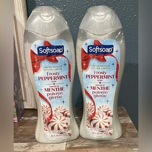 Softsoap Frosty Peppermint Dazzle Limited Edition Holiday Body Wash X 2 Bottles!
